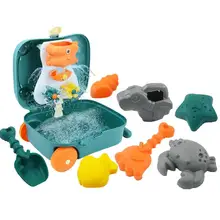 Fun Beach Sand Toy Set Trolley Case Sand Toy Set Fun Sandbox Toy Kit Includes Rotatable Windmill Rake Watering Can Shovel Sand