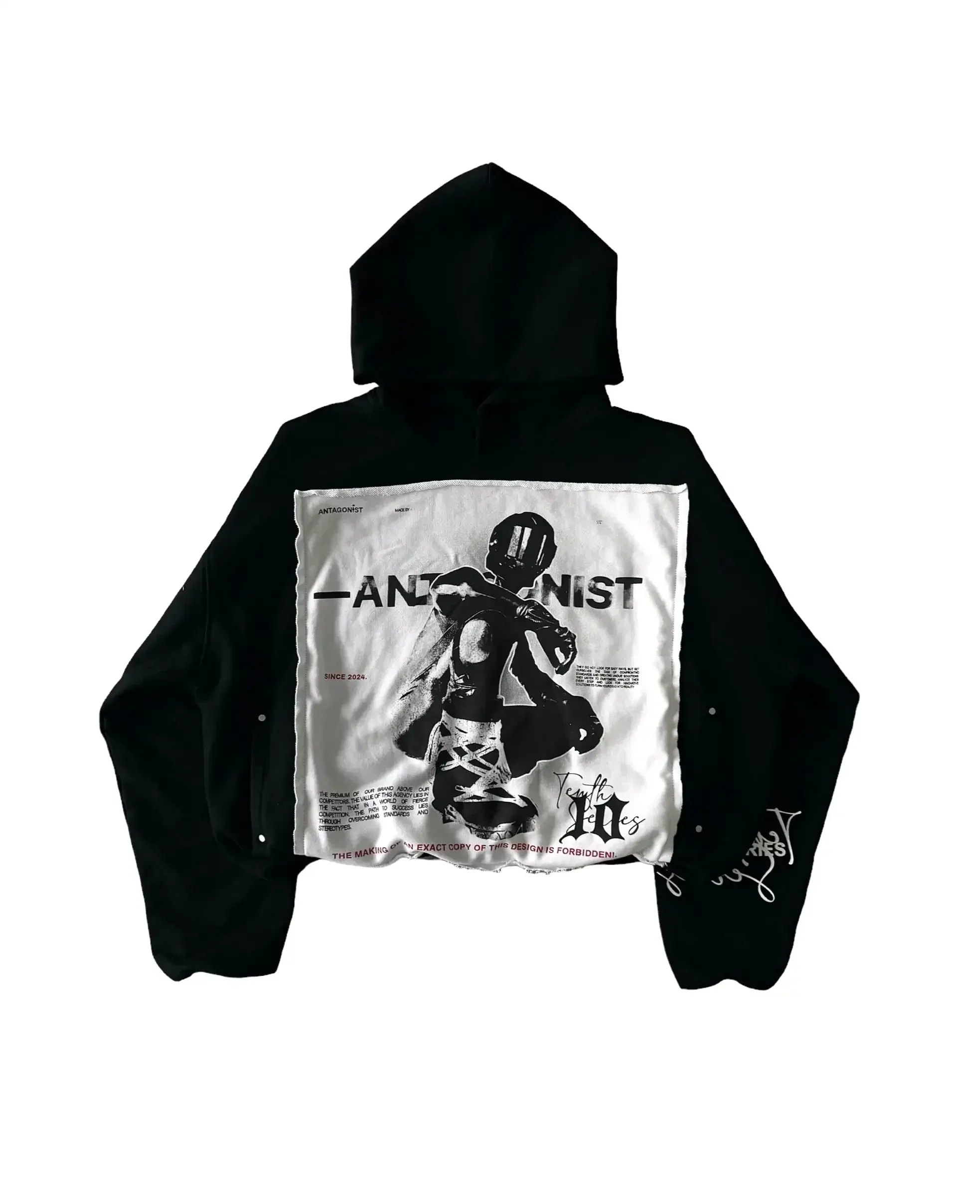 thumbnail image 1 of Conjunto de 2 piezas de sudadera con capucha y pantalón deportivo con cremallera de Tenthseries Y2K para mujer, estilo hip hop, gótico, con estampado de dibujos animados, sudadera, pantalón informal, 1 of 5