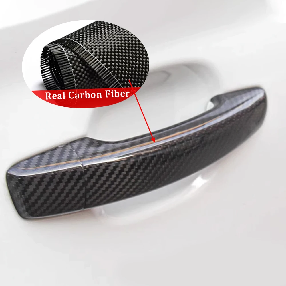 For Audi A3 S3 RS3 8V 2014-2019 Car Accessories Real Carbon Fiber Door  Handle Cover Frame Sticker Exterior Decoration Bodykit