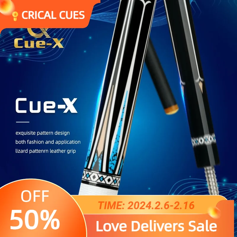 

KONLLEN CUE-X HQ-06BF Carbon Pool Cue 12.5mm Carbon Fiber Shaft Billiards 3/8*8 Radial Pin Joint Leather Wrap Handmade Kit Stick