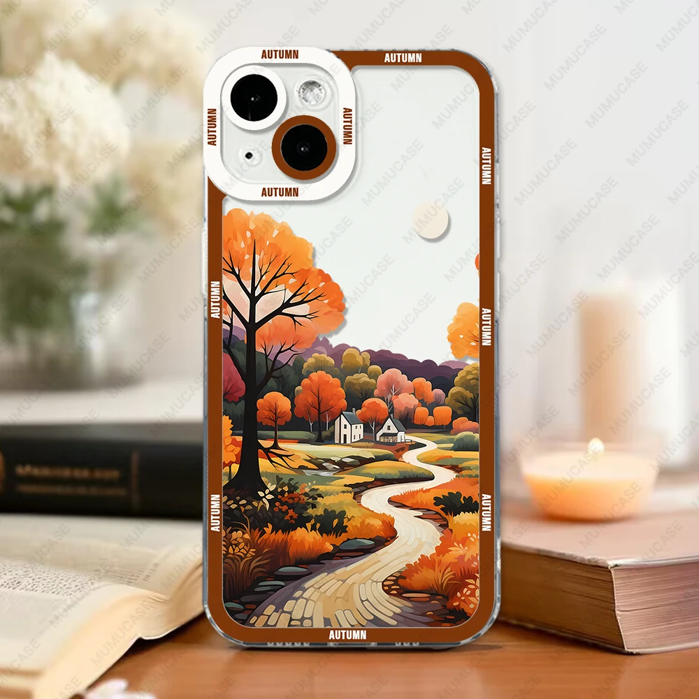 Autumn Scenery Clear Protective Phone Case
