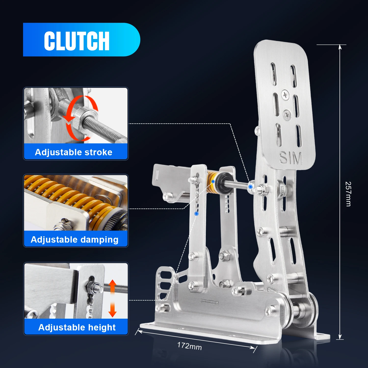 Sim Racing Pedals PC SimRacing Pedals Pressure Sensor Pedal Racing Simulation compatible with logitech g29 G27 sim racing cockpit simulator