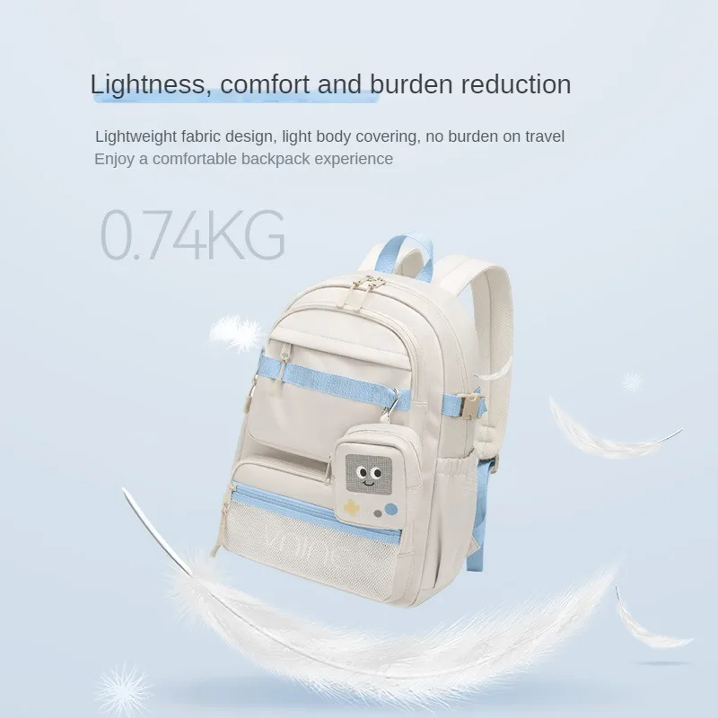 VNINE backpack for junior high school girls 2024 new fashion high school student large capacity backpack for men's computer bag