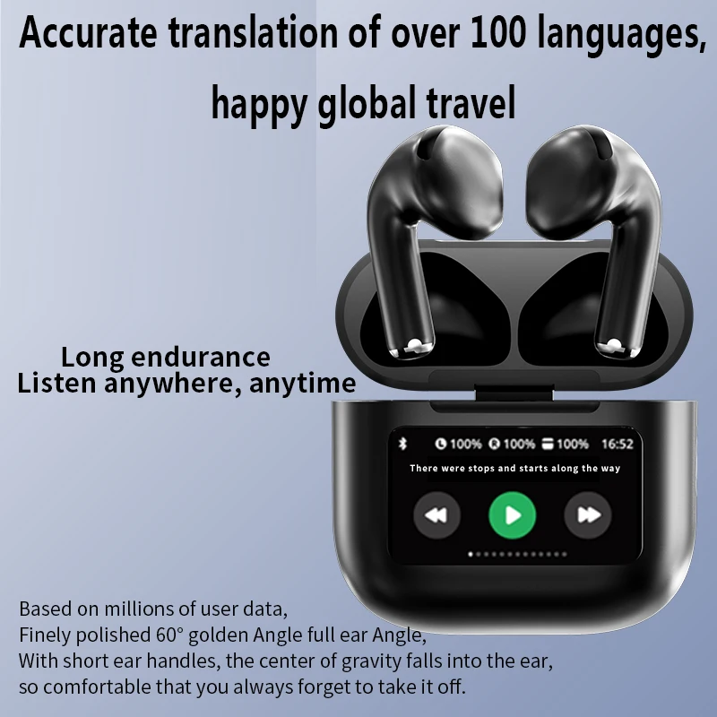 Smart wireless Bluetooth headset instant translation business translation multi-language translator overseas headset