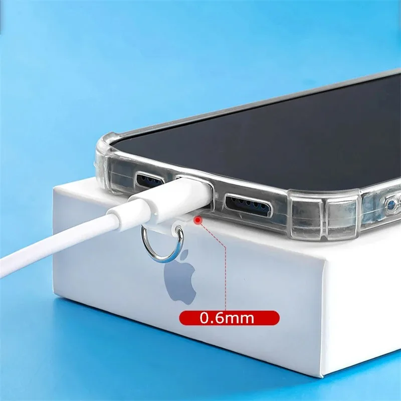 Transparent Phone Anti-lost Lanyard Card 1/3/5/10Pcs TPU Universal Tether Tab Loop Hole Hanging Strap Patches Cord Clip Gasket