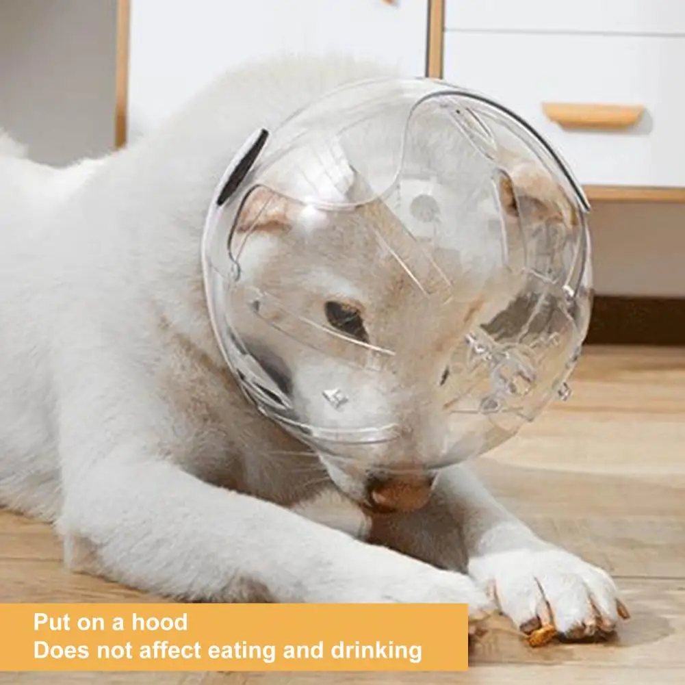 

Transparent Helmet for Pets Adjustable Pet Muzzle Breathable Cat Dog Helmet Comfortable Anti-bite Hood for Cats for Pet for Pets