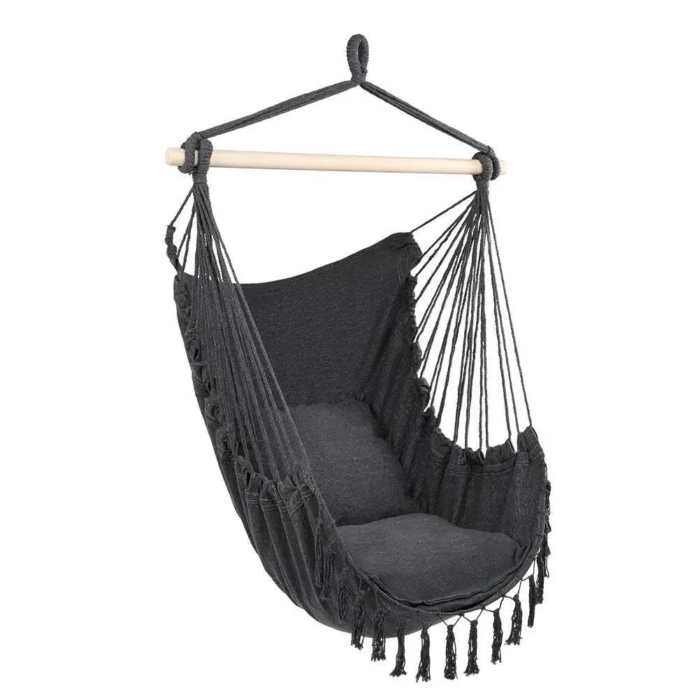Hammock sling chair Swing chair Terrace picnic camping Dark grey