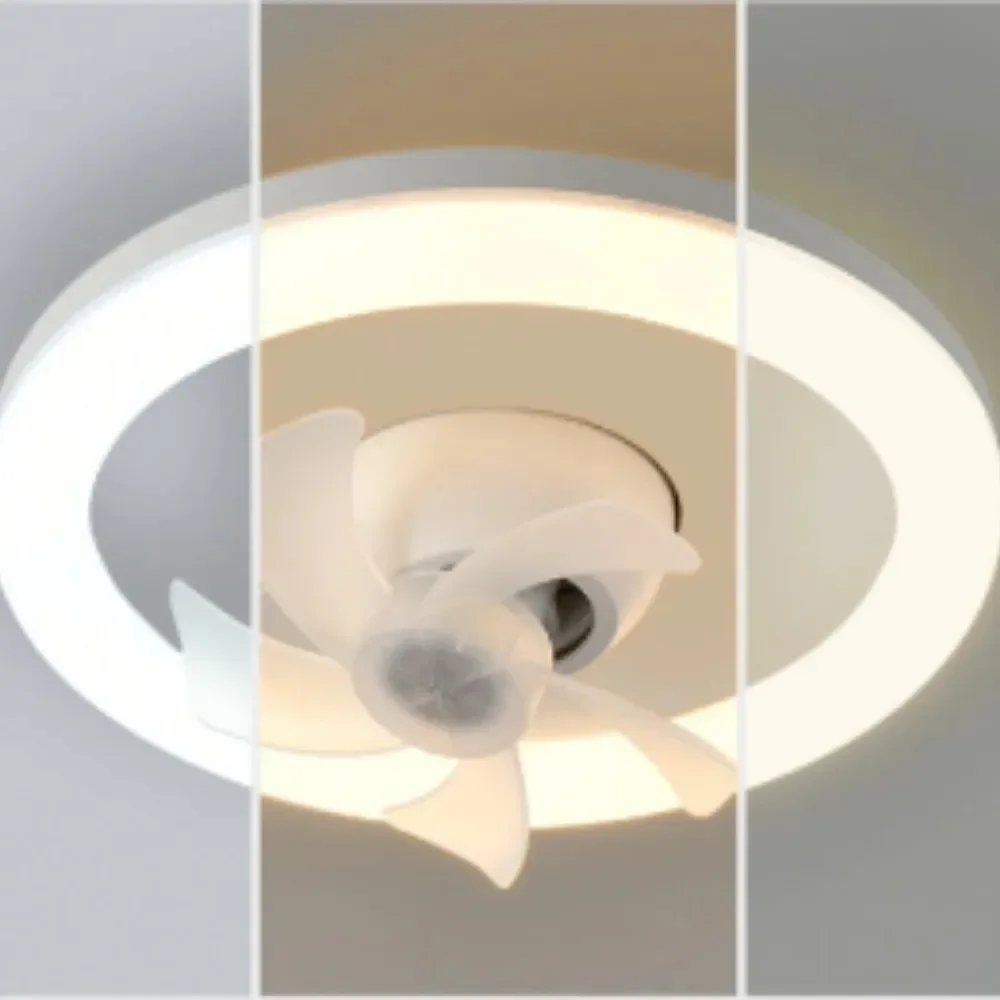 360 Rotating Ceiling Fan Light E27 Intelligent Fan with Remote Control Led Light for Living Room Bedroom Top