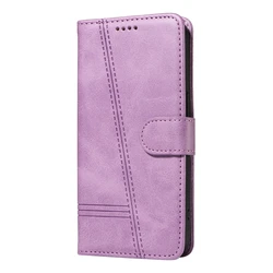 Deluxe Leather Flip Wallet Case with Card Slots - Samsung M15 (PUR)