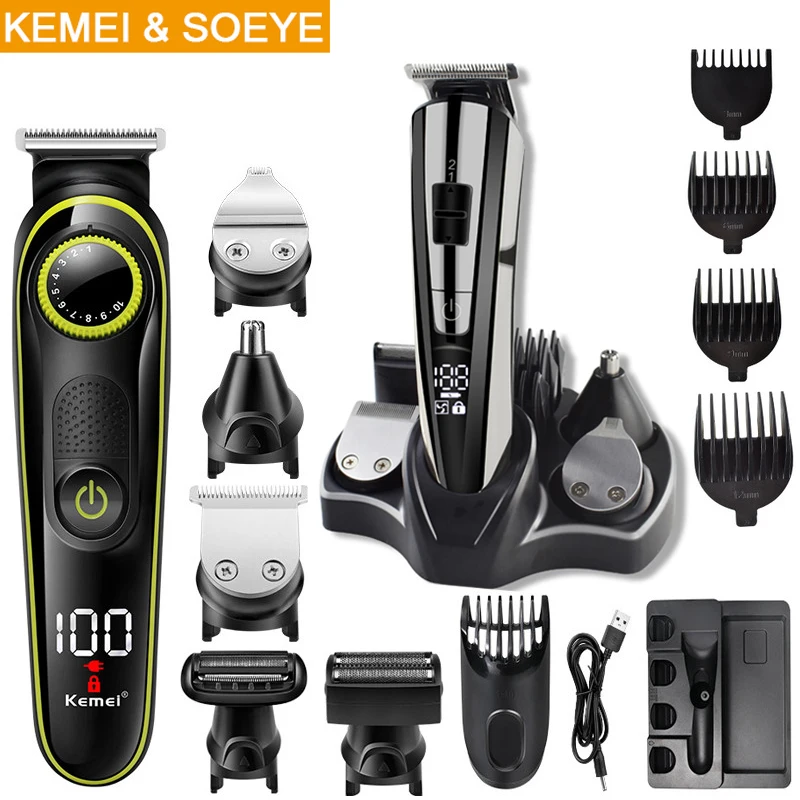 Electric Hair Clipper beauty kit 5in1 Hair trimmer Multifunction Beard trimmer for Men's electric shaver Clipper professional 5in1 electric head shaver for bald men 7d floating cutter beard trimmer hair clipper waterproof face razor balde wireless charge