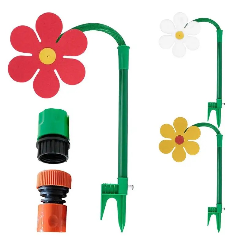Garden sprinkler Plants irrigation kits Plant waterer Irrigation sprinklers Garden irrigation nozzle Drip irrigation Drip irrigation sprinklers Garden dripper Crazy Spin Sprinkler Flower Shape Dancing Daisy Sprinklers 360 Rotating Water Spray Toy for Yard Lawn Watering Garden Decoration