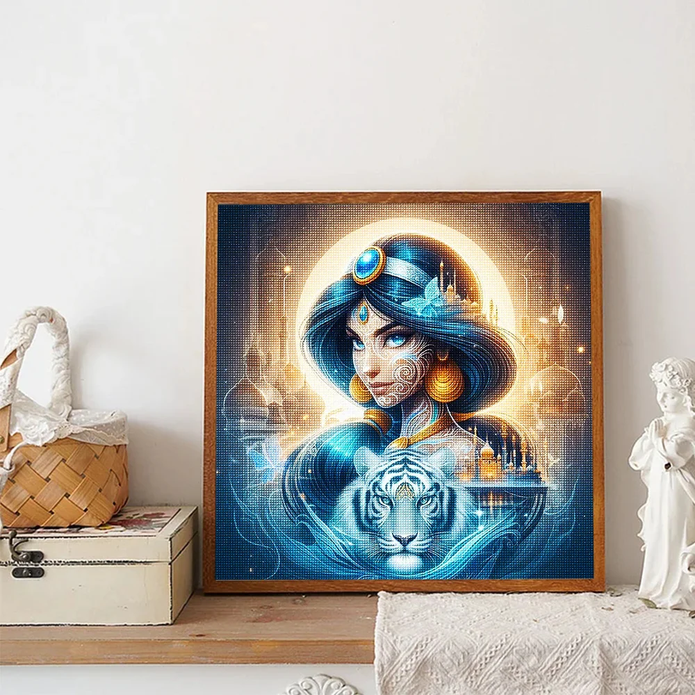 ディズニー DIY ダイヤモンド絵画ジャスミンフルラウンド 5D