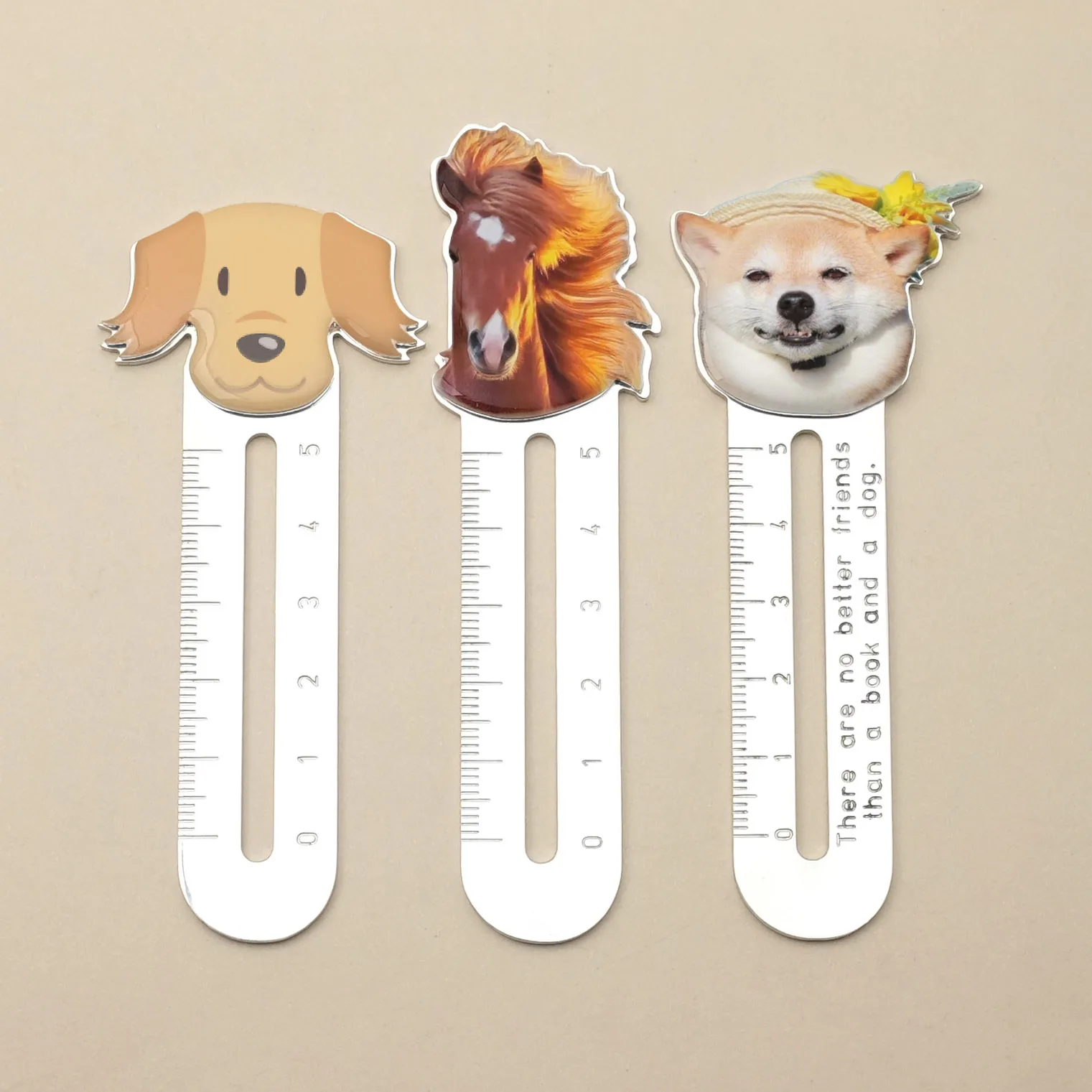 Personalized Animals Metal Bookmarks Custom Dog Photo Bookmark Pet Picture Book Page Marker Straight Ruler Gift for Friend landing page