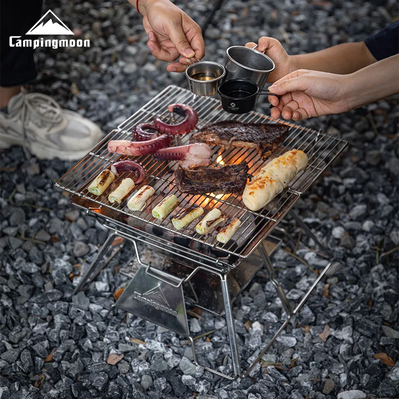 Camping Stove Portable Folding BBQ Grill 34x35cm 2-3 Person