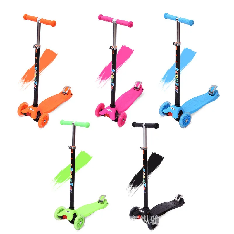Patinete 3 Rodas Infantil 3 to 12 Years Old Flashing Wheel Pedal Kick Foot Scooter Luge Children Scooter