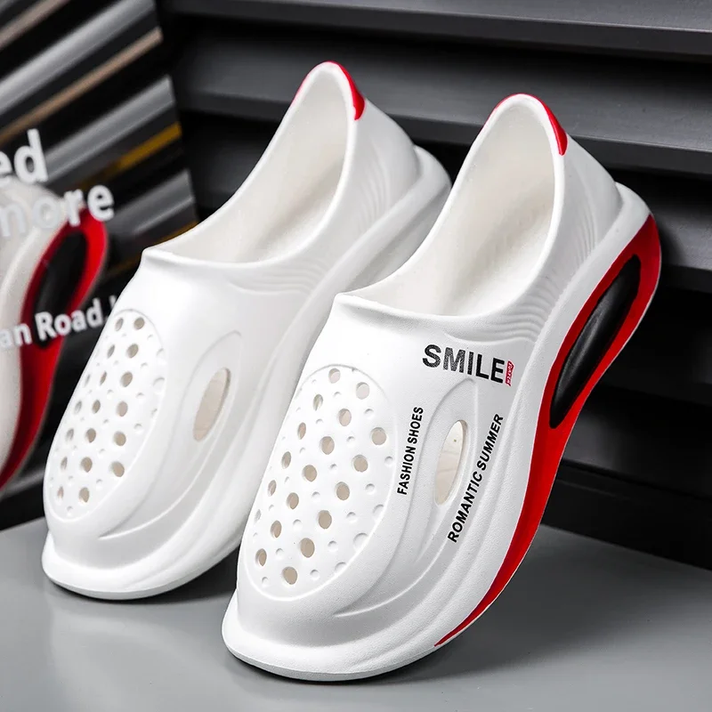 하이솔 샌들 하이킹 남성 패션 테니스 2024, 편안한 요리사 신발, 하프 플랫폼 샌들 테니스, 여름 쪼리 