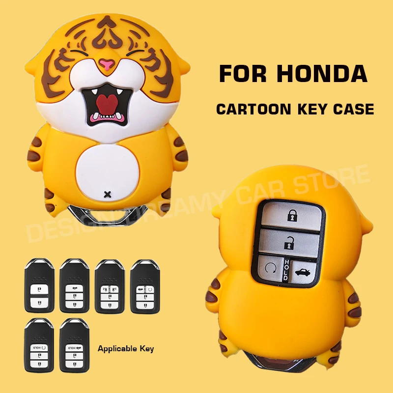 Cute Cartoon Car Key Case For Honda Civic Crv Hrv Crv City Brv Jazz