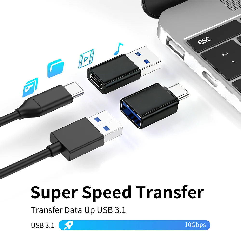 타입 C to USB A OTG 어댑터 USB 3.1 to 타입 C 암 커넥터 고속 충전 데이터 전송 연결기 아이폰 17 15 16 삼성 PC용