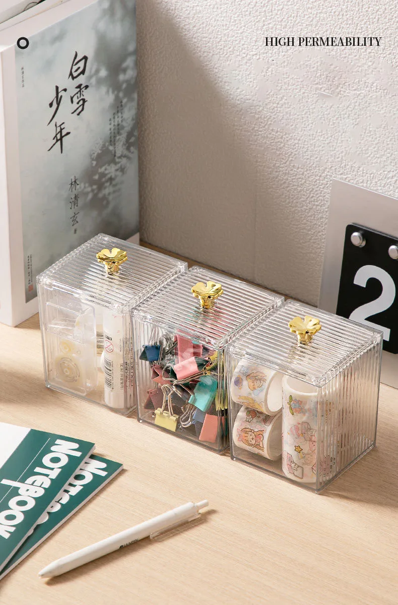 Transparent Cosmetic Jewelry Remover Pads Container, Makeup Cotton Pads, Organizing