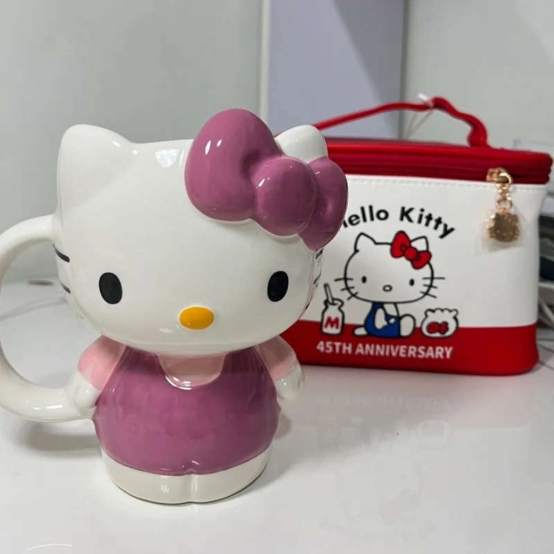 

Kawaii Hello Kitty Милая мультяшная 500 мл кружка для воды Термостойкая керамическая кружка для сока воды кофе кружка бант подарок для пары девушек