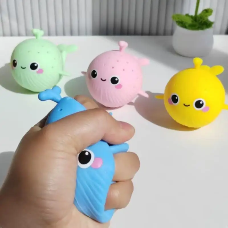 Giocattoli da Bagno per Bambini, Spugna Assorbente a Forma di Balena, Giocattoli Antistress, Gioco d'Acqua Estivo per Bambini, Giocattolo Morbido per Bambini - immagine 6