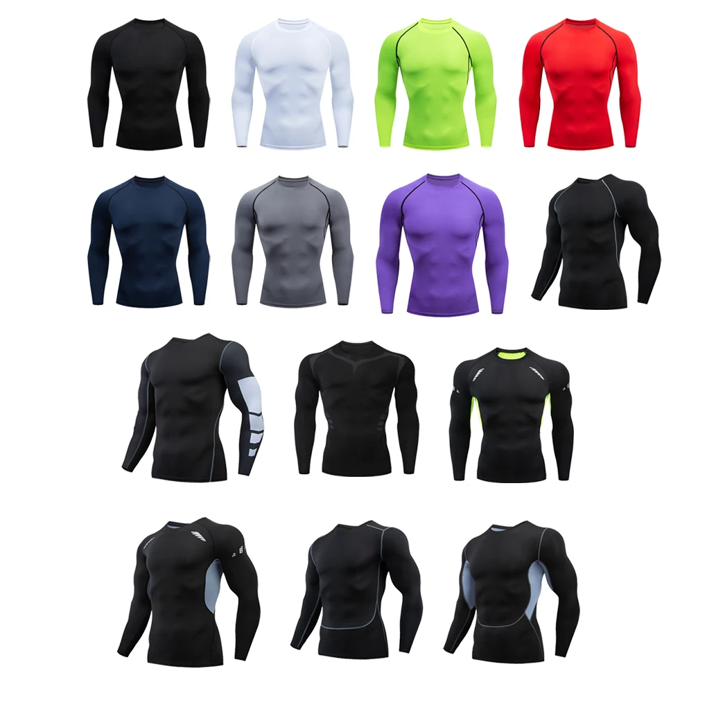 

Men Thermal Underwear Sport Elastic Tights Skiing Running Warm Long Sleeve Compression Sportswear Motorcycle Green