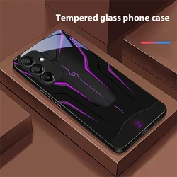 Sleek Cool Yellow Black Tempered Glass Phone Case - Galaxy A8s (BLH - BLH24092225)