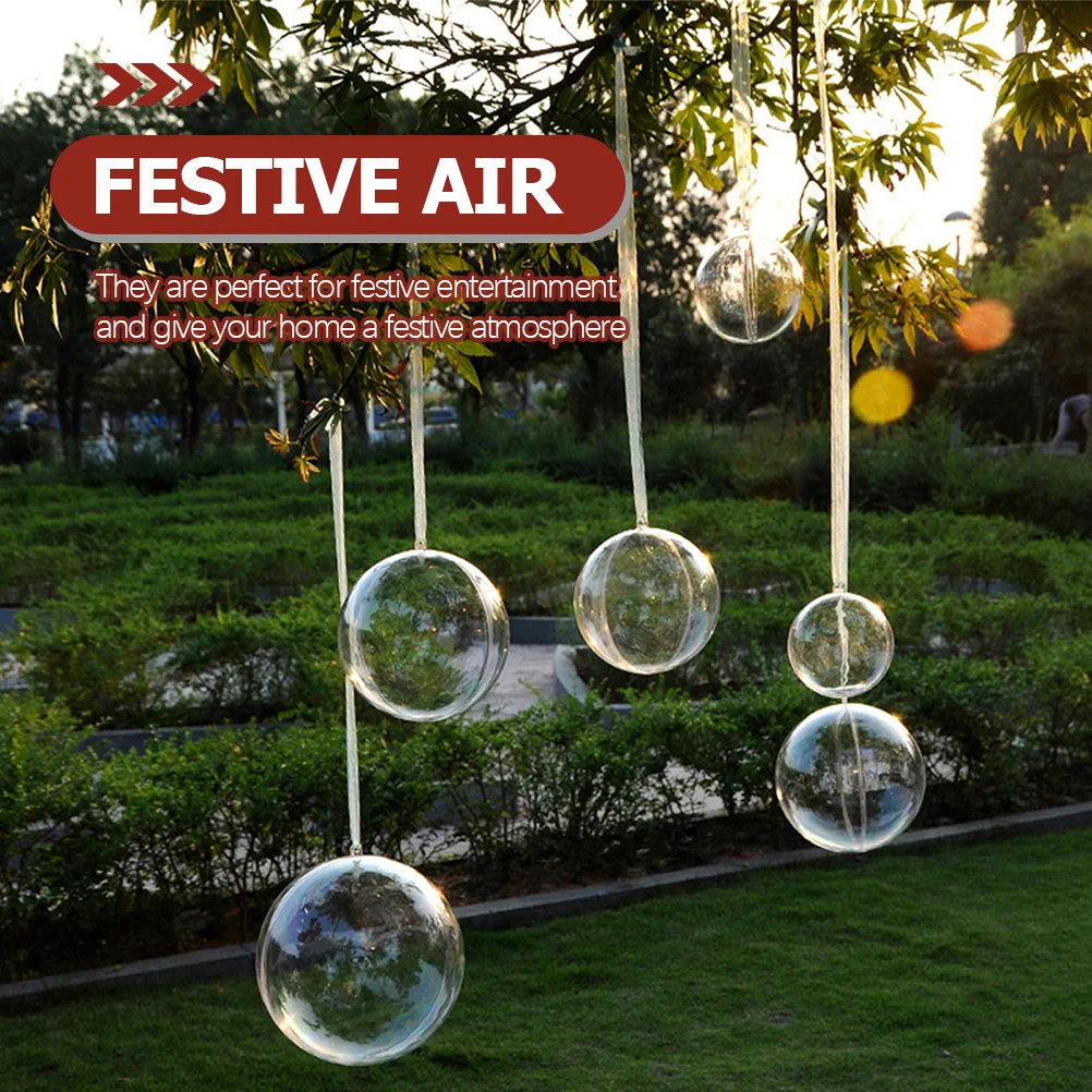 

10CM/8CM/6CM Fillable Christmas Balls Clear Plastic Balls Ornaments DIY Crafts Hanging Christmas Spheres Clear Balls