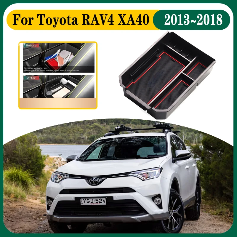 Автомобильный ящик для хранения для Toyota RAV4 2014 Аксессуары XA40 40 2013 ~ 2018 Автомобильная центральная консоль органайзер для всякой всячины контейнер аксессуары