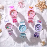 Hello Kitty 3D Pattern Sanrio Child Wrist Watch Cinnamoro Waterproof Quartz Watch Kuromi Cartoon Christmas Watchband Kids Gift 1