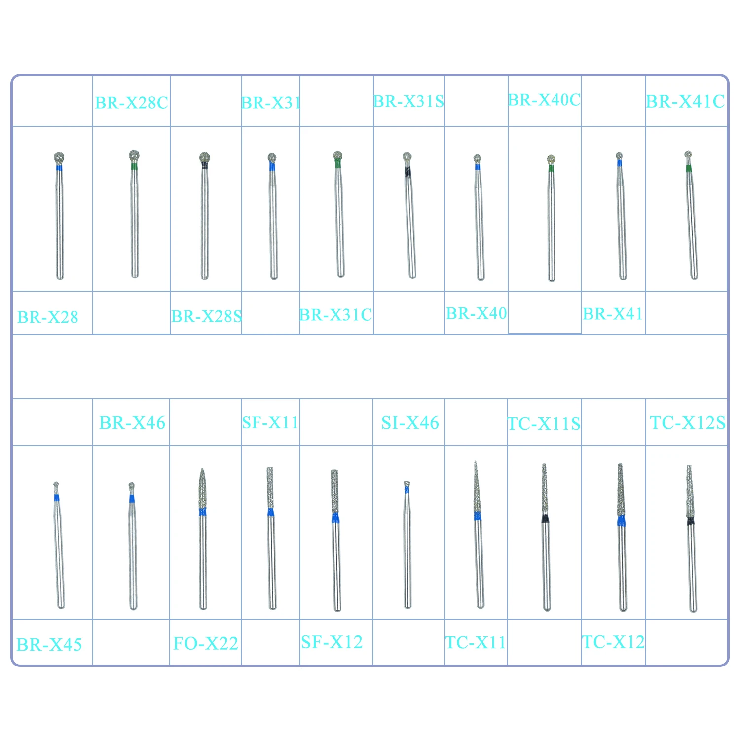 Рисунок 2 - Стоматологические алмазные насадки