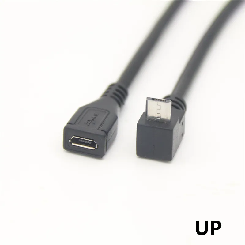 90 Degree Up Down Left Right Micro USB 2.0 Male to Female Extension Cable usb charging cable usb extension cable usb extension adapter usb cable adapter conversion cable adapter