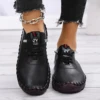 2025Spring and Summer New Soft-soled Roman Breathable Retro Openwork Sewing Sponge Cake Bottom plus Size WOMEN'S Shoes 4
