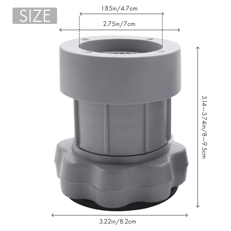 Description Picture 6 of item4PC Adjustable Heighten Washing Machine Anti Vibration Pad Shock Non Slip Feet Mat Fridge Floor Furniture Protector