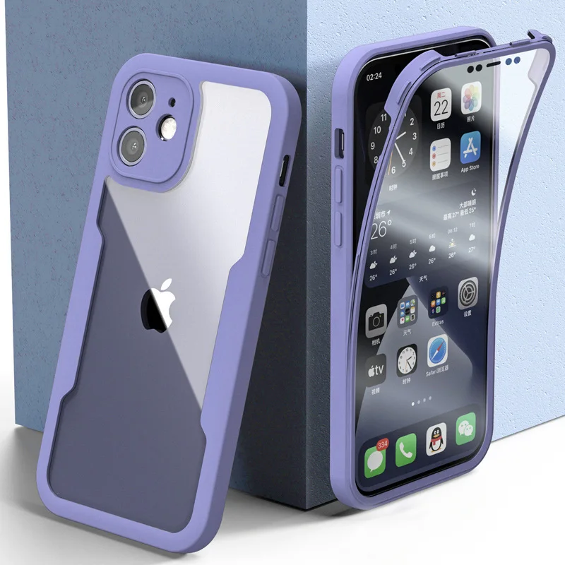 thumbnail image 1 of 360 Full Cover Case For iPhone 15 11 14 Pro Max 13 12 Mini Funda For iPhone XS Max XR 8 14 15 Plus Screen Protection Phone Cover, 1 of 5