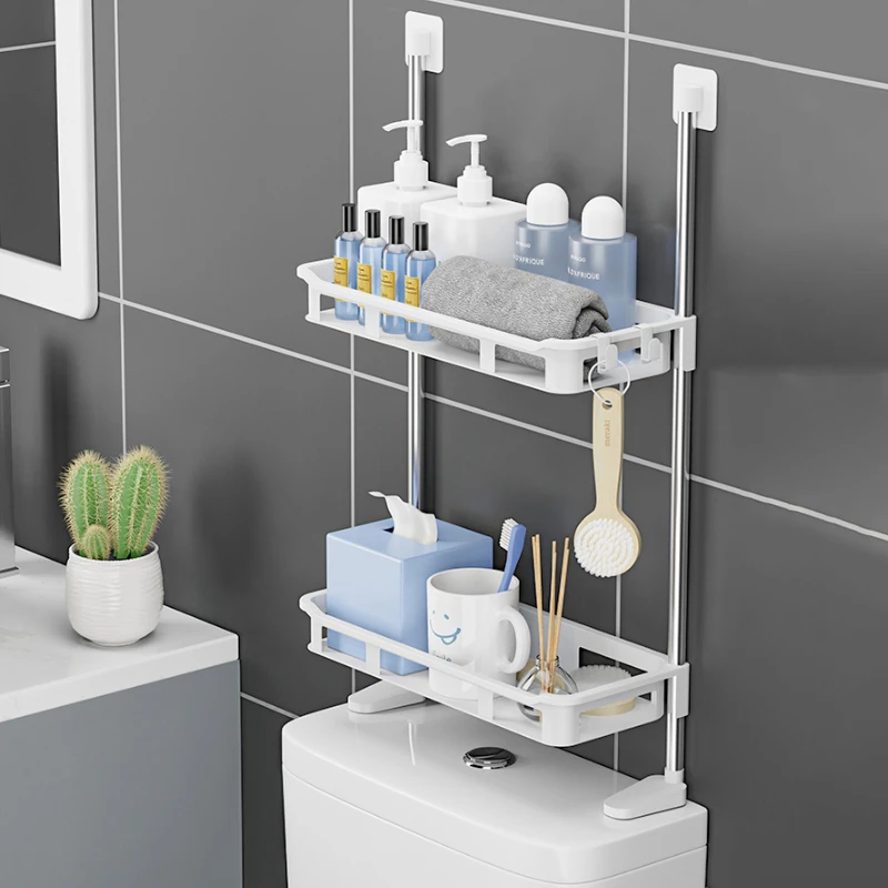 Toilet Rack,shelf Above The Toilet Tank,punchfree Multifunctional Storage Rack With Supporting