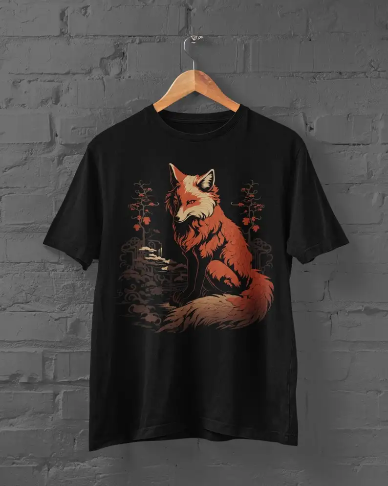 

Japanese Fox Shirt - Harajuku Streetwear Animal Print Anime
