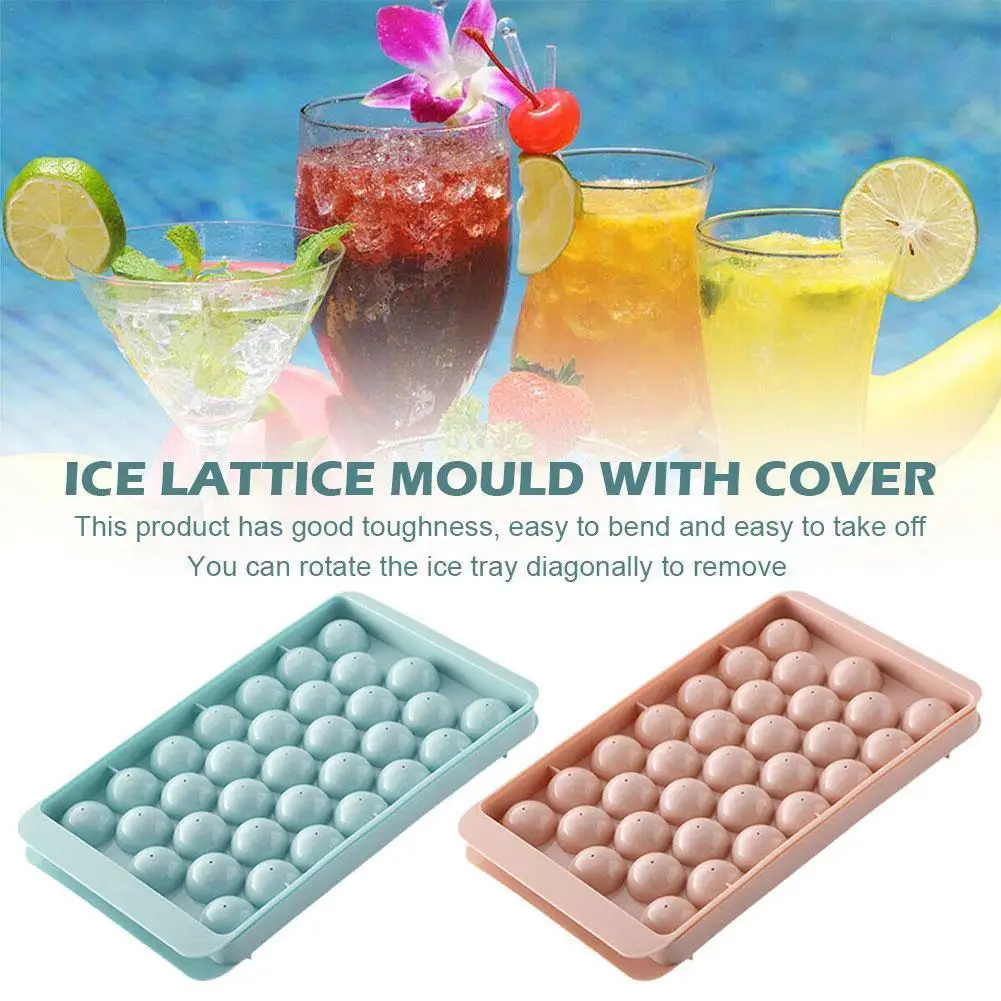 

33 Grid Large Ice Cube Trays Silicone Ice Cube Molds for Freezer with Lid Reusable Whiskey Ice Mold Ball Diamond Ice Mold