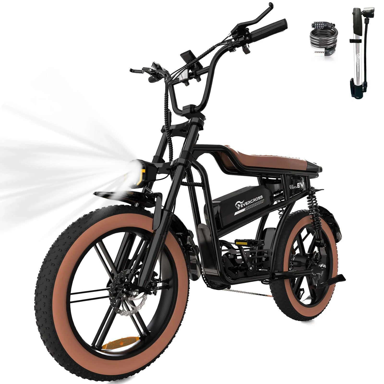 EVERCROSS EK30 720W Electric Bike for Adults, 20" Fat Tire Electric Bicycle, 23MPH + 60 Miles, 48V15AH Ebike, 7-Speed, UL