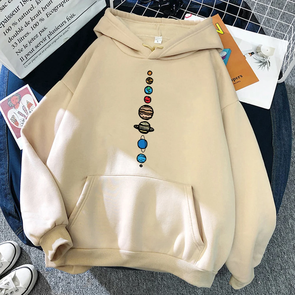 

Autumn Sweatshirt Fashion Unisex Casual Pullover Nine Planets Universe Solar System Print Men Hoodie Oversize Loose Pocket Hoody