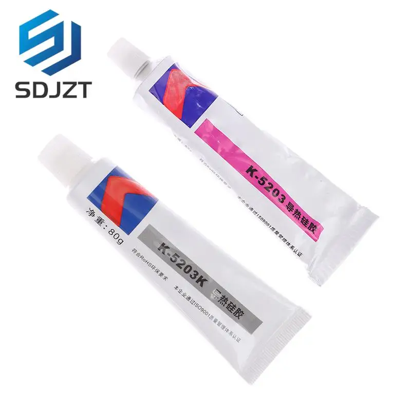 

80g K-5203/K-5203K White Heatsink CPU Thermal Conductive Silicon Grease Paste Glue Adhesive LED Light Silicon Rubber Gel