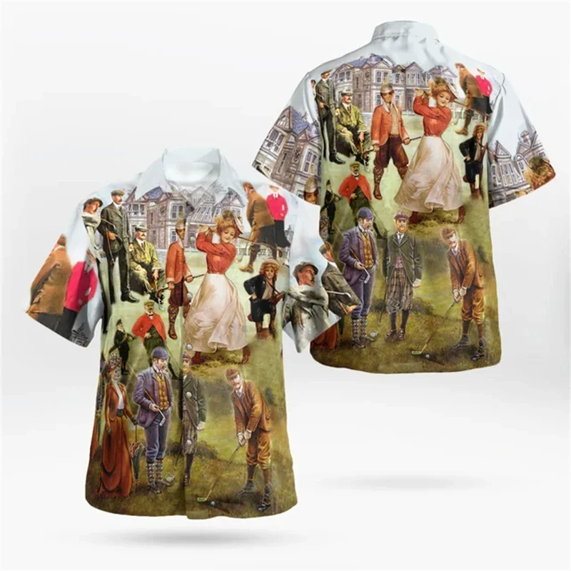 

Fashion Men's Hawaiian Shirt Male Casual Colorful Printed Beach Aloha Shirts Short Sleeve Oversized Camisa Hawai Hombre Clothing