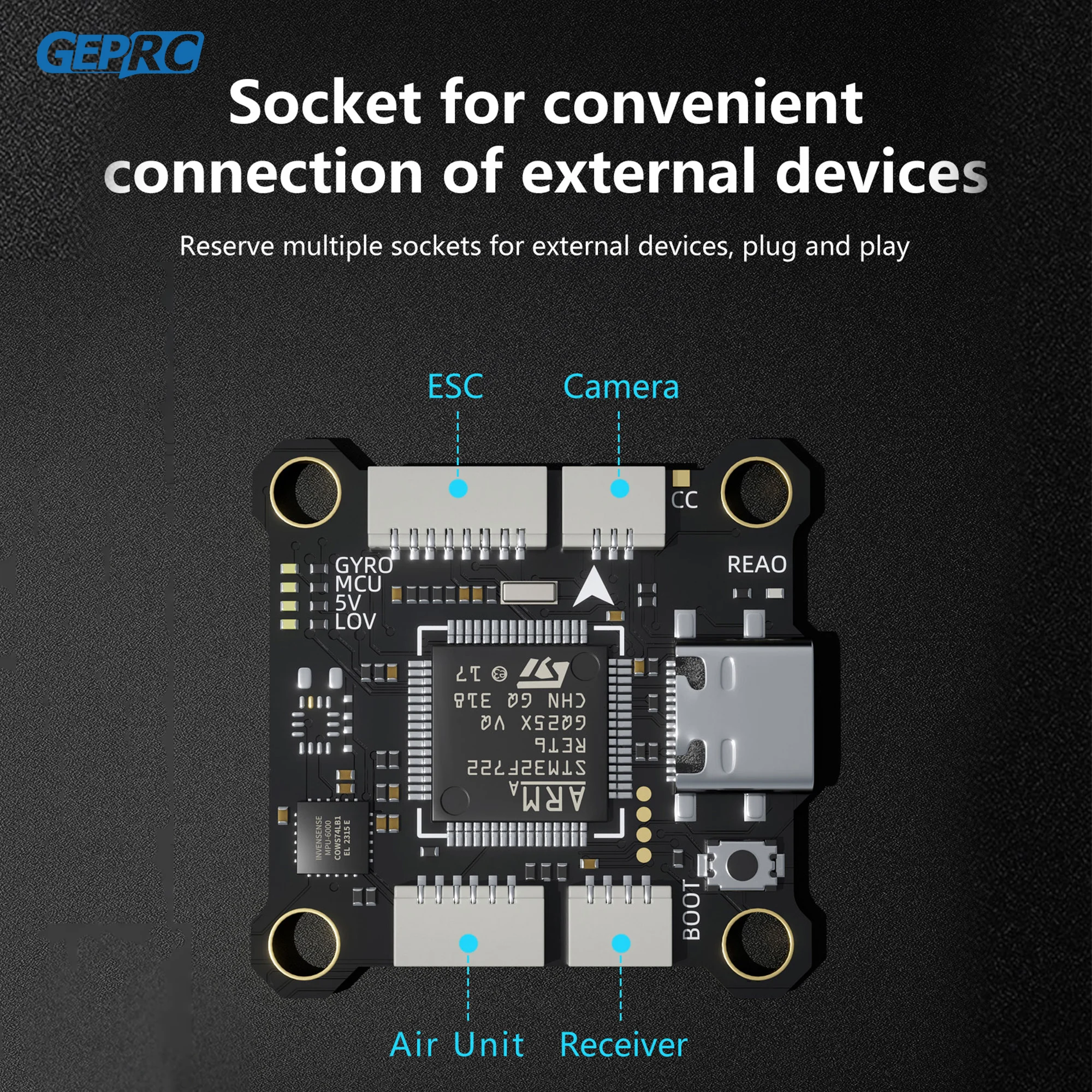 GEPRC TAKER F722 BL32 55A SE STACK MPU6000 Żyroskop 32Mb