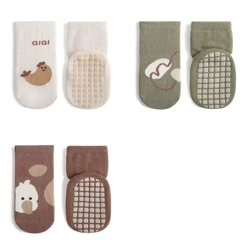 גרבי תינוק מקומטים חמודים לרצפה 0-1Y גרבי תינוק אורגניים מבד כותנה נגד החלקה לתינוקות ילדים וילדות בגדים גרבי תינוק