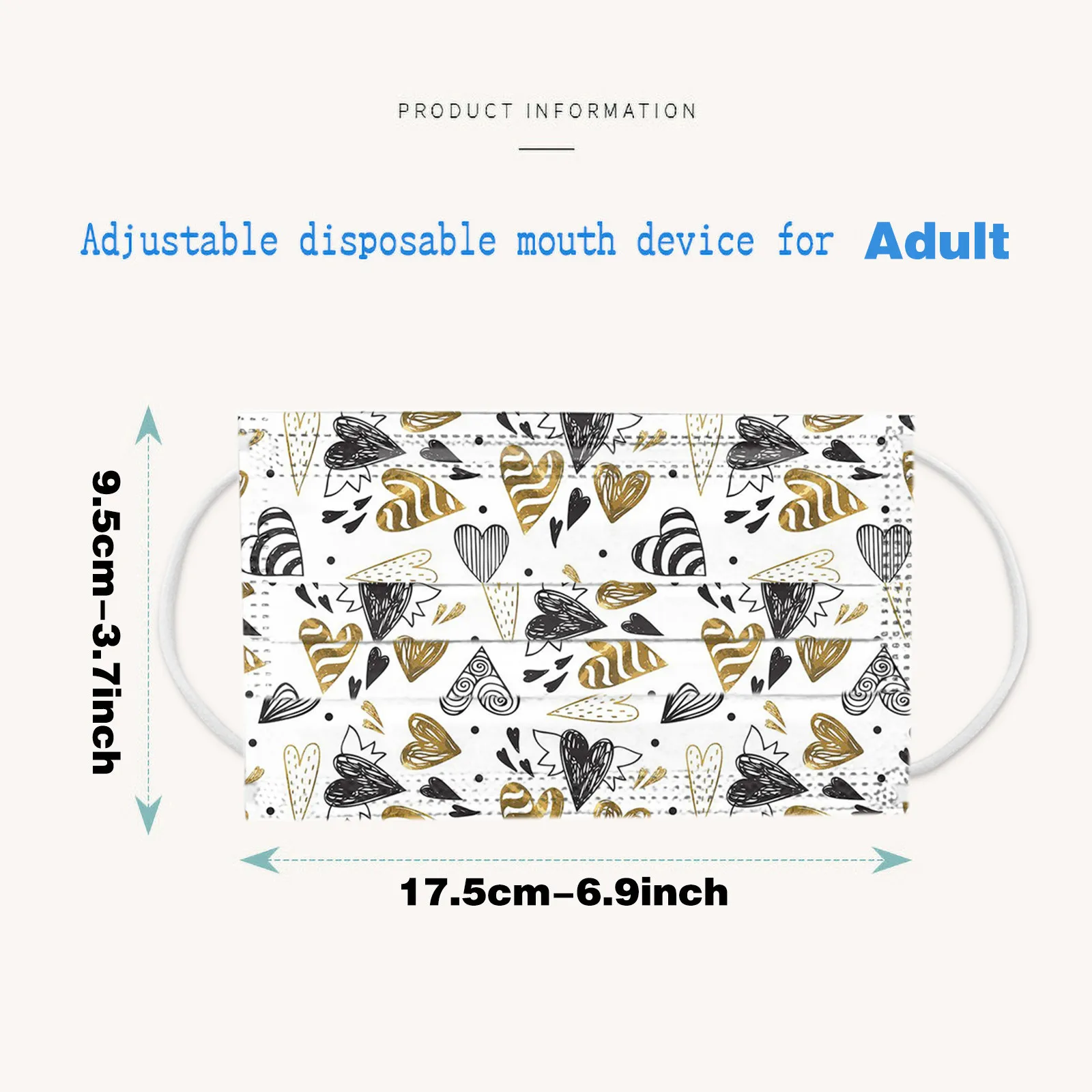 Valentine's Day Disposable Face Masks For Adult Cute Paper Masks Full Face Protection Dust-Proof