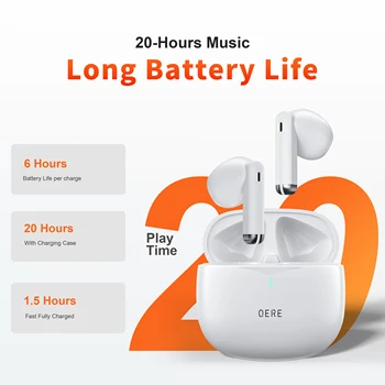 Wireless Earphones QERE E28 NEW TWS Bluetooth 5.3 HD Microphone HIFI Headphone 13mm Driver Low Latency gaming waterproof Earbud 5