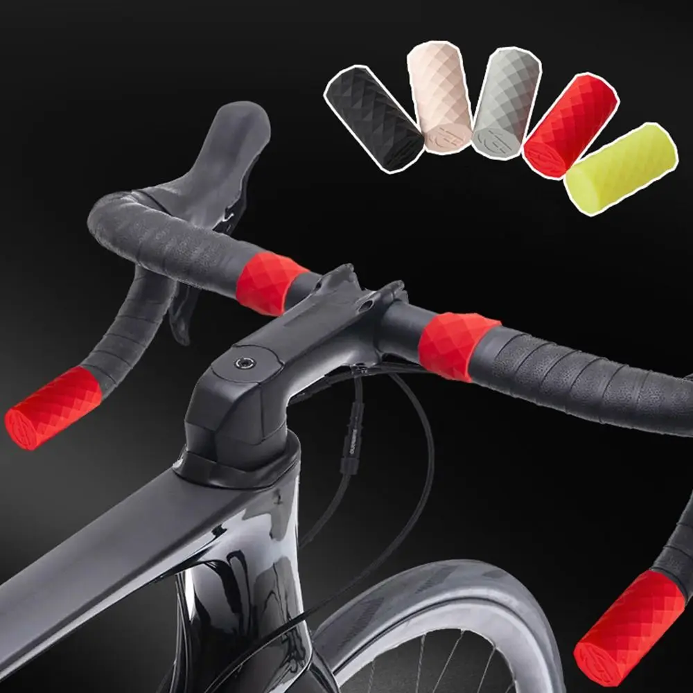 Bike Handlebar Tape Fixed Ring Bike Grips Rubber Cap Curved Handle Tape Fixing Sleeve Multicolor Wear Resistant Accessories