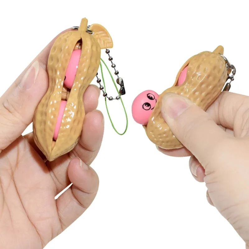 Fidget Toys Decompression Edamame Toys Antistress Toy Infinite Peanut Peas Beans Keychain Fidget Squishy Decompression Toys 6