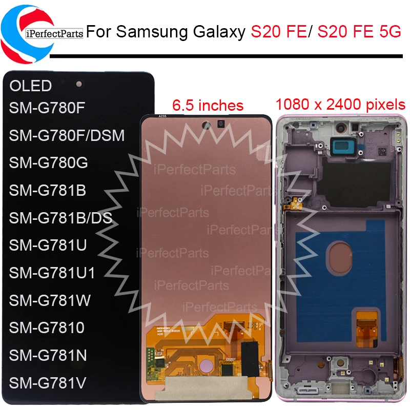 For Samsung Galaxy S20 FE 4G 5G S20 Lite LCD Display SM G780F G781