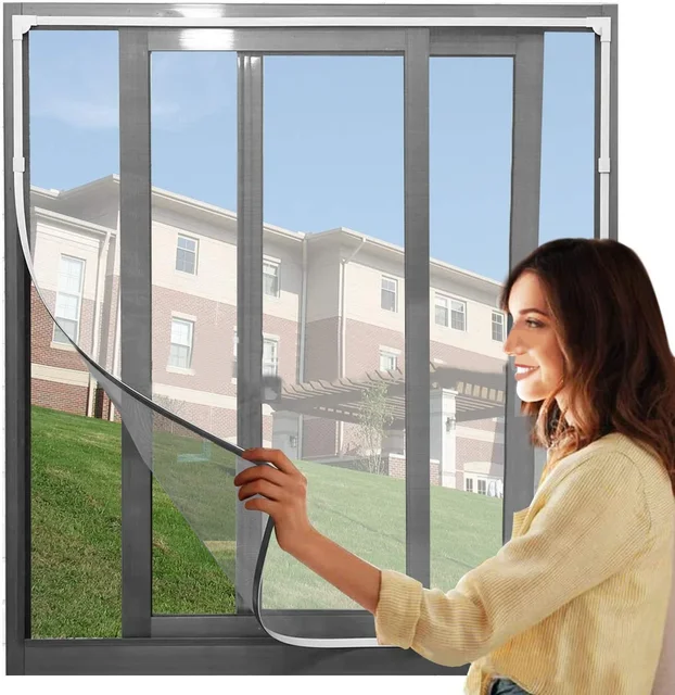 2024 Insect Magnetic Window Screen Tulle Mesh Stealth Customize DIY Summer Mesh Curtain Removable Washable Anti Fly Mosquito Net 2
